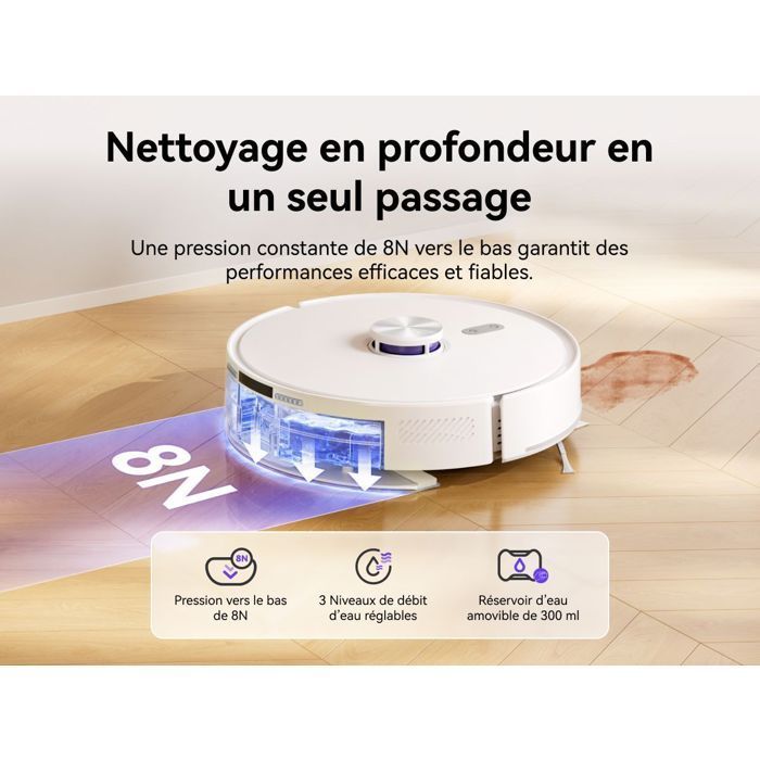NARWAL Freo S - Robô Aspirador e Mop - 8000 Pa - Esvaziamento Automático de 180 Dias - Navegação LDS - Mapeamento 3D