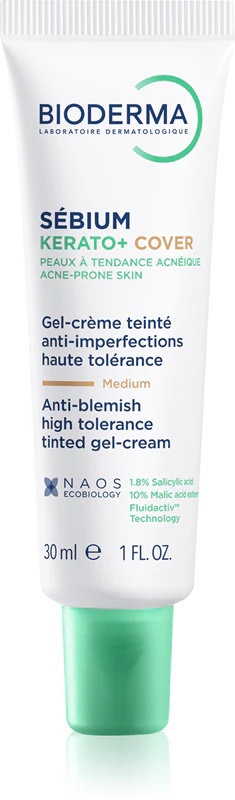 Bioderma Sébium Kerato+ Cover матирајућа тонирајућа крема против несавршености коже склоне акнама