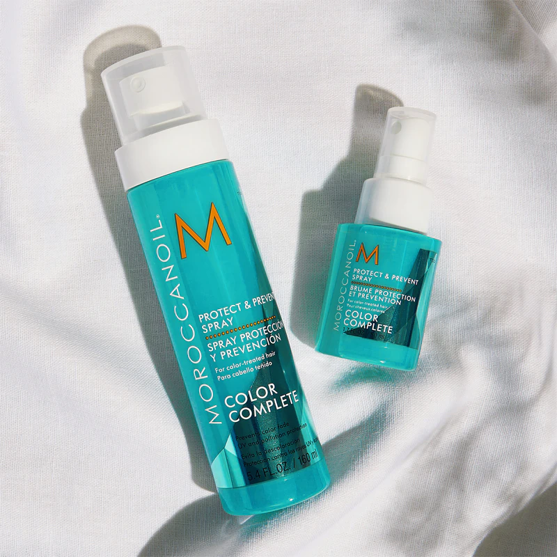 Spray protetor e preventivo Moroccanoil Color Care com efeito hidratante para cabelos com coloração.