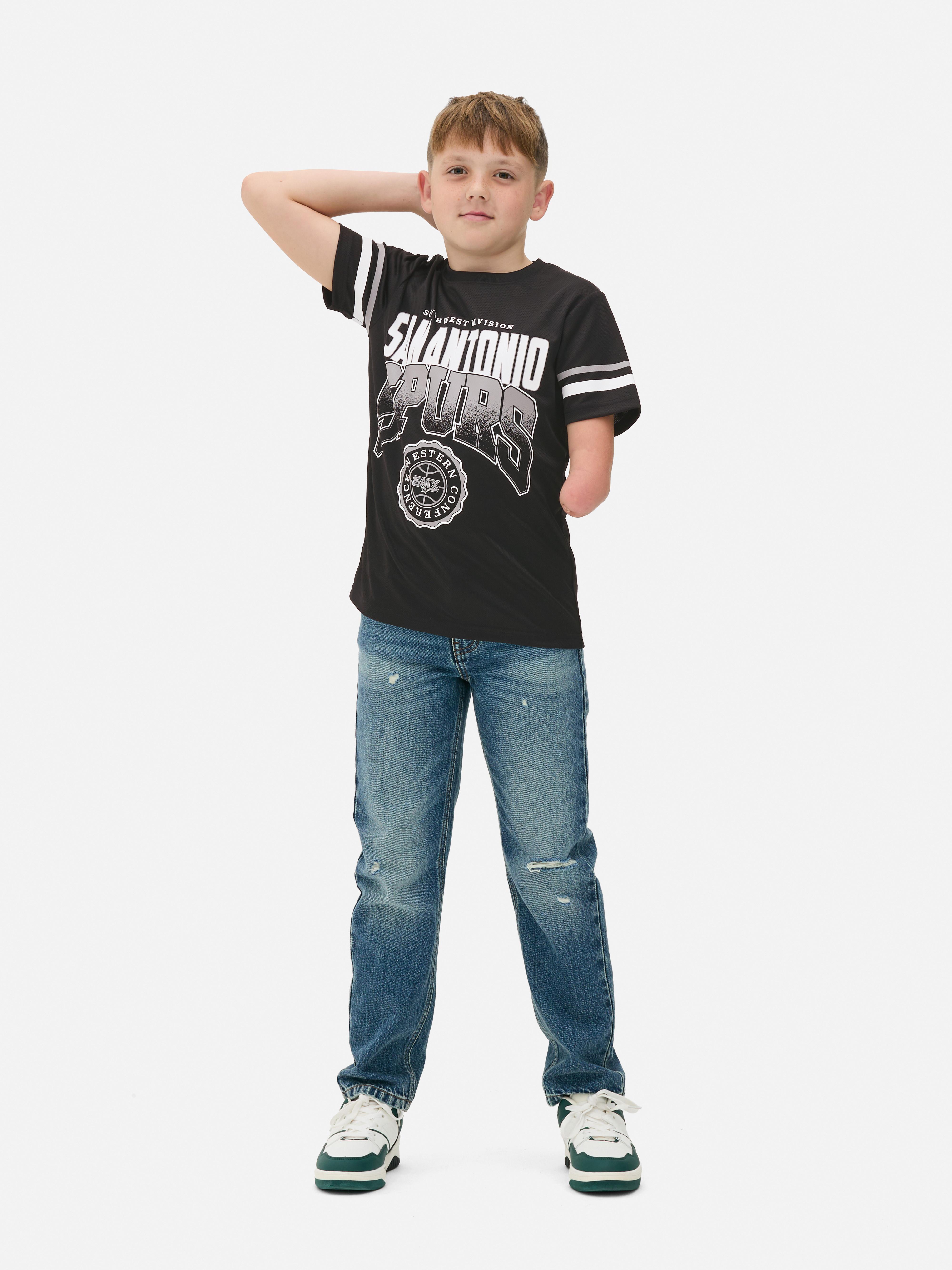 Tricou NBA San Antonio Spurs Un tricou sport cu mânecă scurtă cu imprimeuri San Antonio Spurs