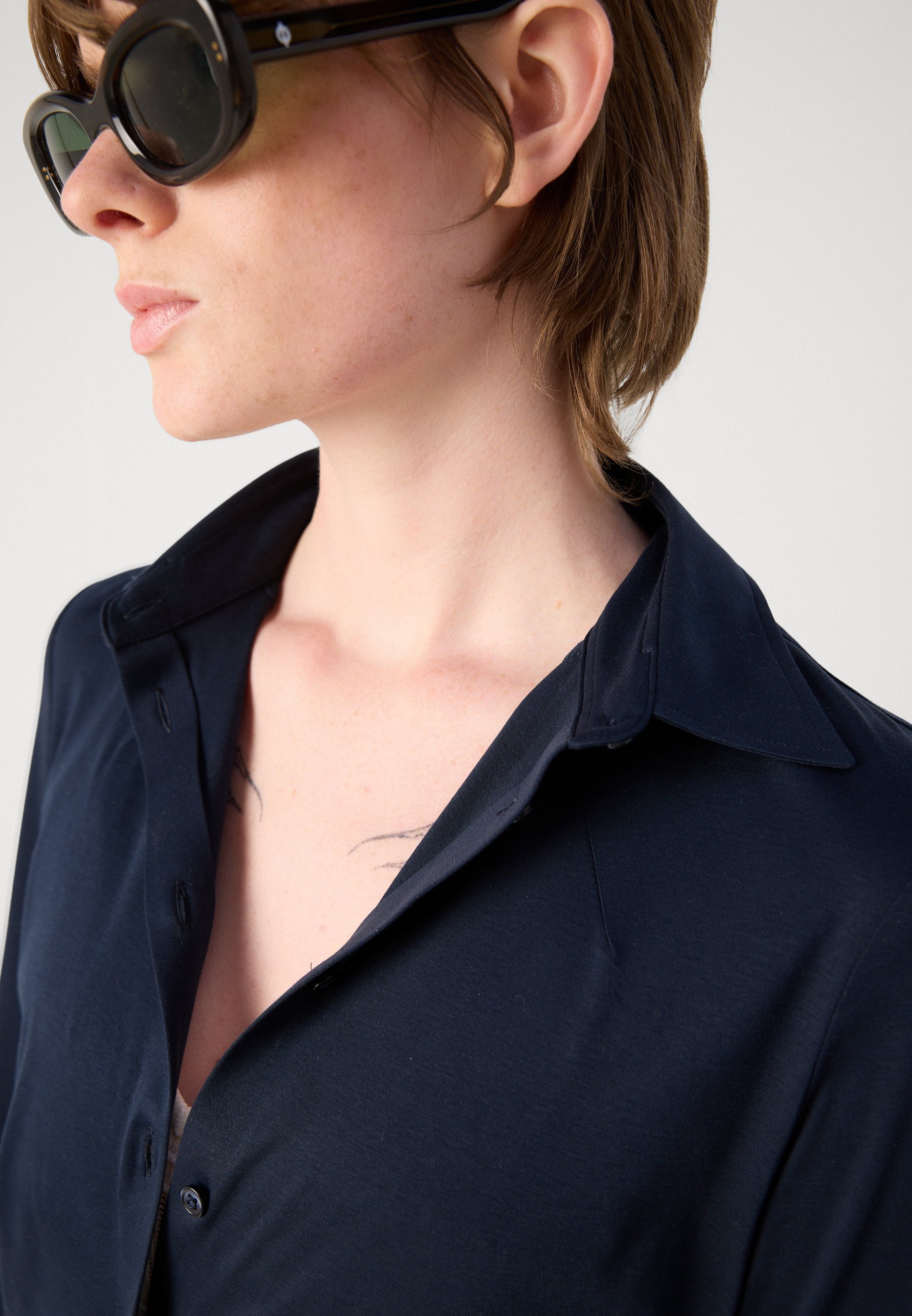 BOSS BRONTA DINSDAG - Blouse met knoopsluiting - donkerblauw