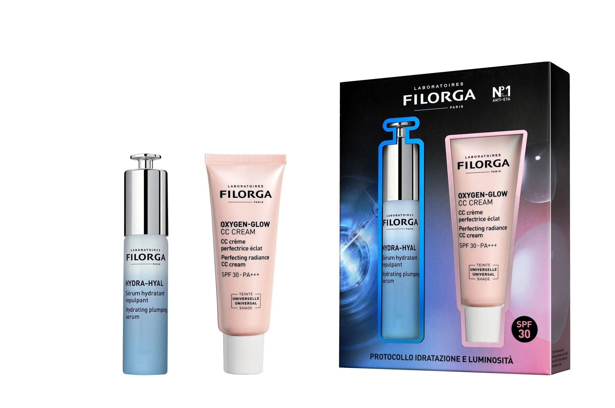Hydra Cofanetto Hydra-Hyal + Oxygen-glow CC cream - Cofanetto Idratante, Cofanetto Make Up, Siero viso idratante, CC Cream