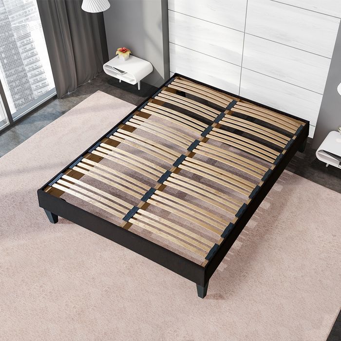 OLYMPE LITERIE | Sommier à lattes en bois KIT15 180x200 cm | Coloris Gris anthracite | Livré en kit