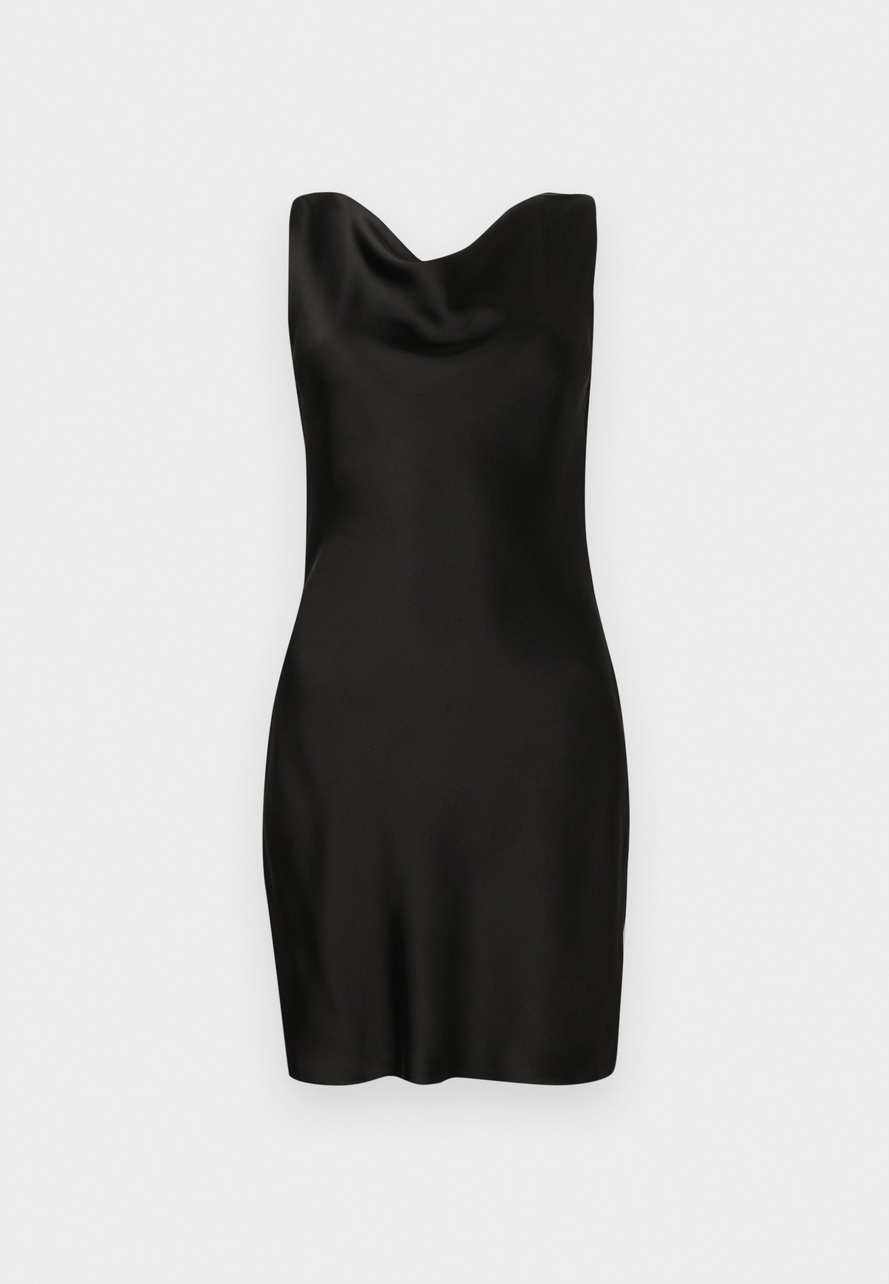 Norma Kamali mouwloze mini-jurk met lage rug en draperie - cocktailjurk / feestjurk - zwart