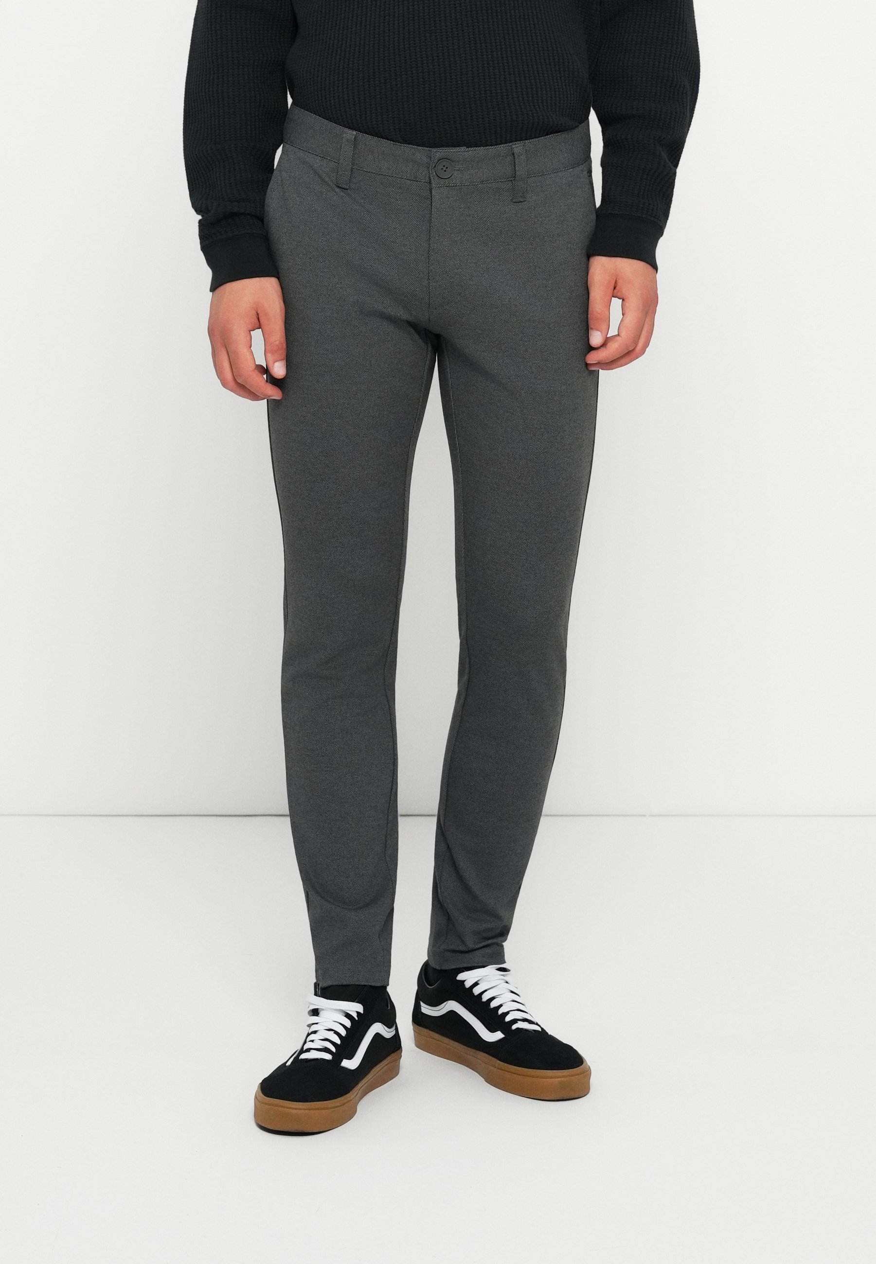 Only & Sons ONSMARK SLIM HERRINGBONE PANT - Hose - schwarz