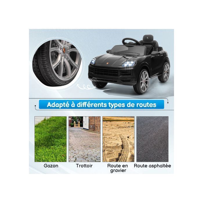 LALAHO 3-Gang-Elektroauto für Kinder – 12 V, zugelassen – Zwei Fahrmodi, Schwarz