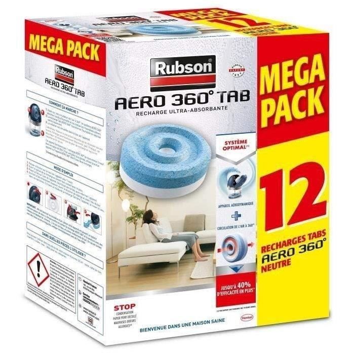 Refil Aero 360 Neutro para Absorvedor de Umidade RUBSON - Pacote com 12 refis