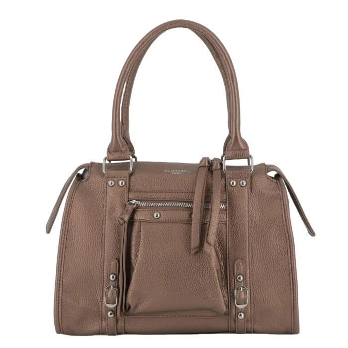 Flora & Co - Mittlere Damen-Schultertasche - Metallicbraun