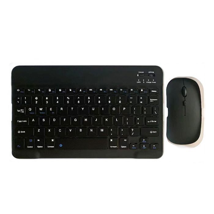 Ensemble Clavier Souris Bluetooth Sans Fil - Ultra Fin et Portable - Noir - Ergonomique - Compatible Téléphone Tablette PC Portable