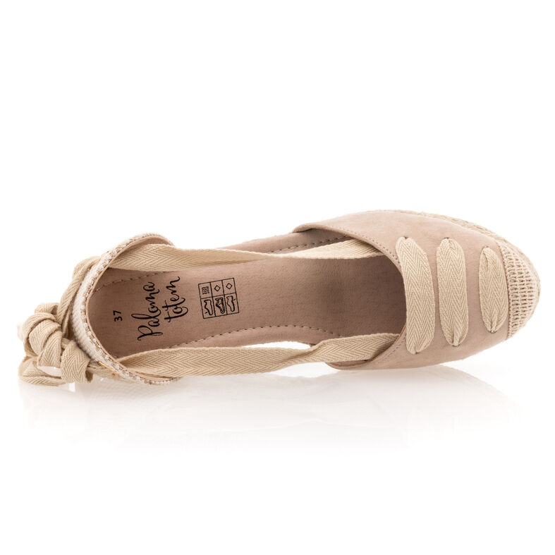 Beige espadrilles voor dames met touwzolen