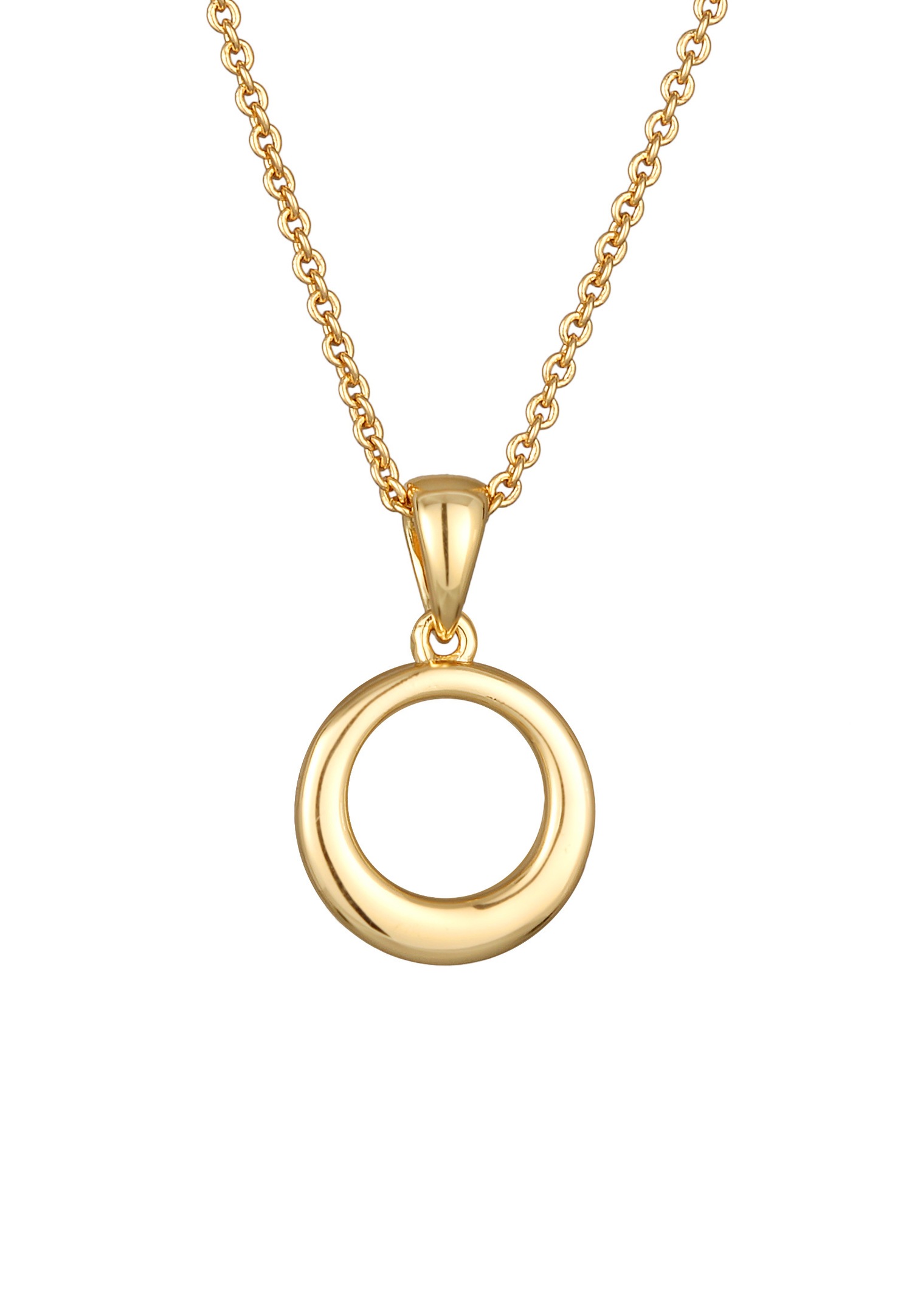 Elli Femmes Cercle Pendentif Rond Géo Couleur Or avec Cristaux