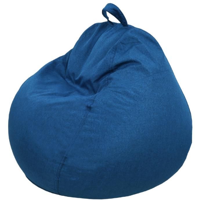 Puf azul desmontable de 80 x 70 cm - Sillón, sofá, cojín de suelo, puf de interior - Relleno de espuma - Bananair