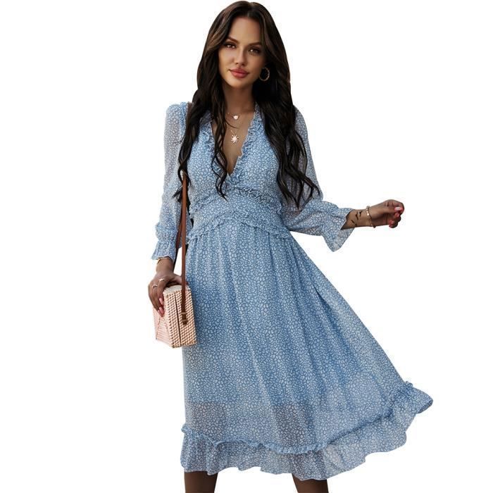 MOBIGARLAN Robe Femmes à imprimé pour Vêtements