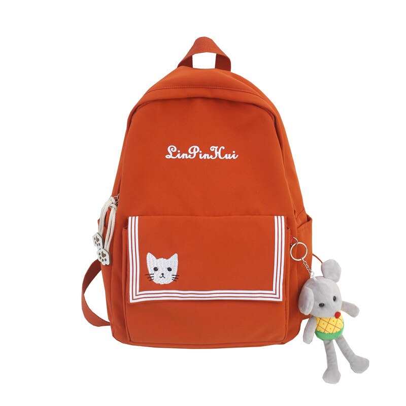 Nuovo zaino in tela per donne, alla moda, per studentesse, con stampa di gatti, ideale per la scuola e per le ragazze adolescenti.