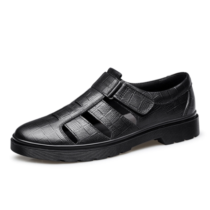 Sandales de luxe pour homme, en cuir, style business, habillées, faites main, style conduite, sandalias, sandale souple à scratch pour homme