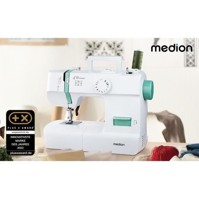 Macchina da cucire - MEDION - SM 70 - 71W - 12 punti - 700 giri/min - LED - Turchese