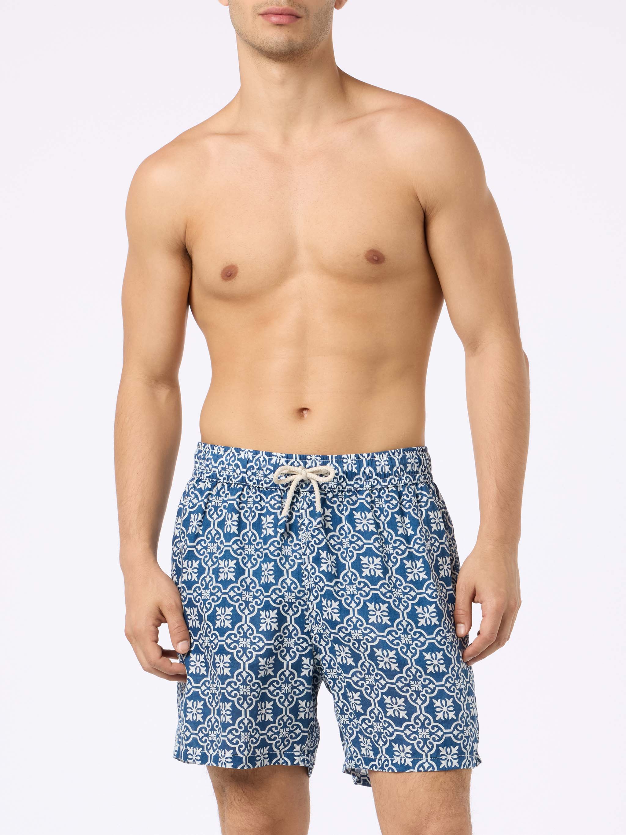 Gustavia Heren Mid-Length Linnen Zwempak met Print M
