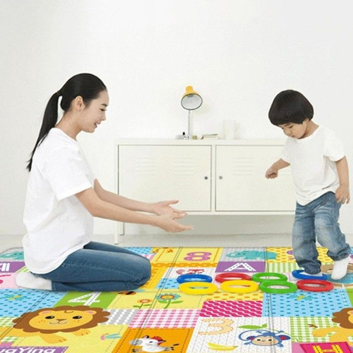 Large Foldable Baby Play Mat JZSH - Thick Waterproof Non-Slip Washable Toddler Play Mat Floor Play Area