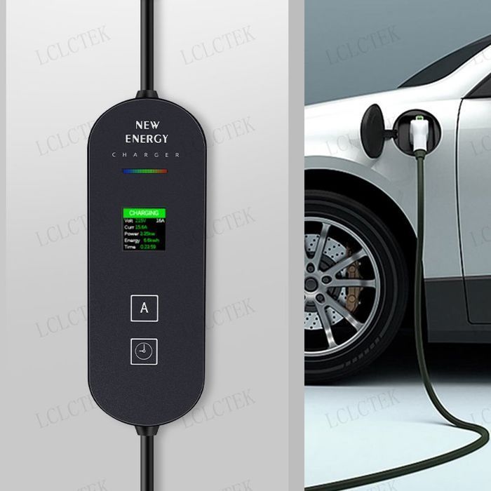 Cargador de 16 A y 3,5 kW con cable de carga USB para vehículos eléctricos tipo 2