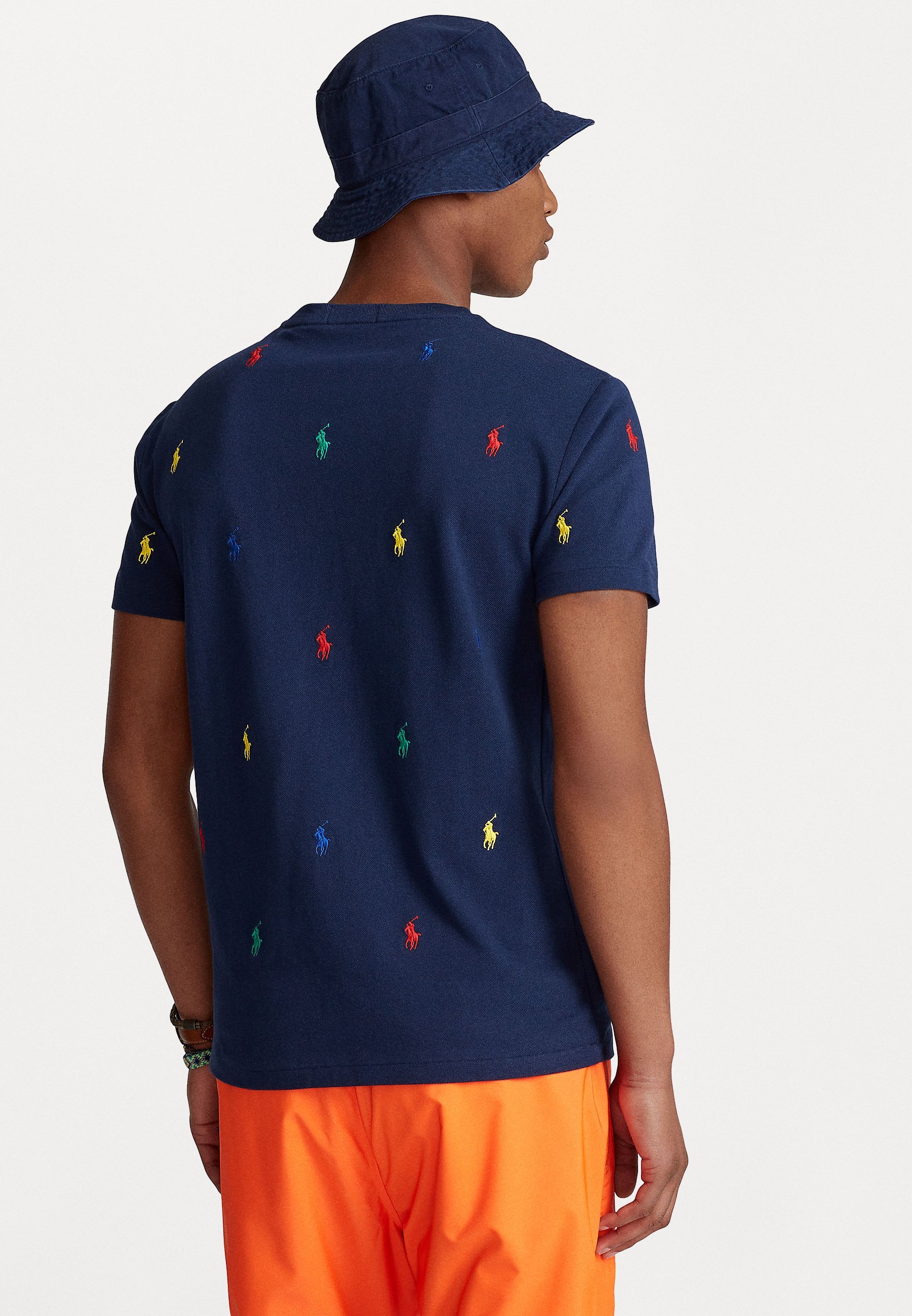 T-shirt Polo Ralph Lauren CUSTOM SLIM FIT POLO PONY MESH - T-shirt stampata - newport navy