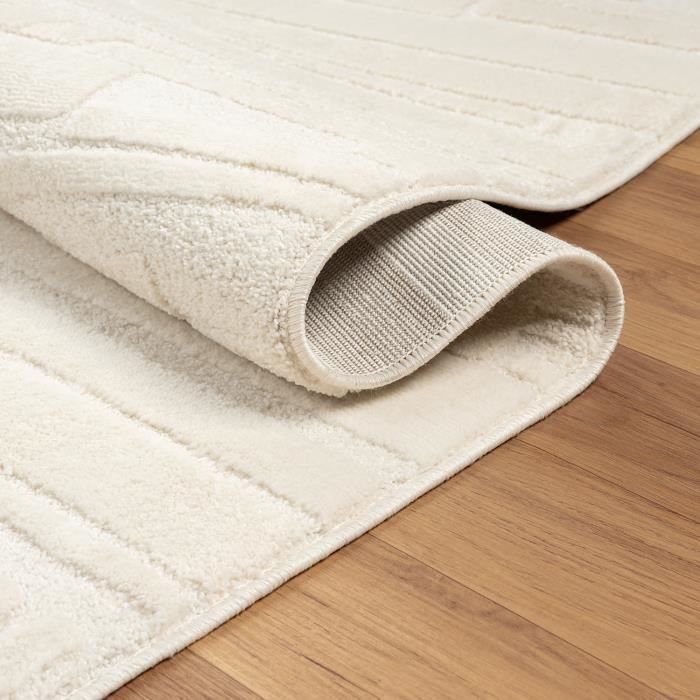 Tapete para sala de estar - VIMODA - Tema Pedra - Berber - Creme - 160x230 cm