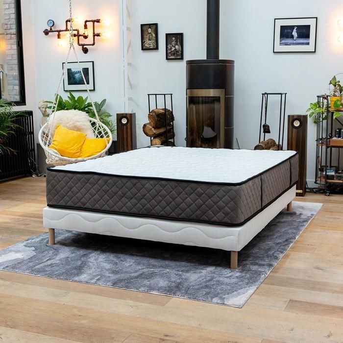 Conjunto Hotel Comfort: Base de cama + colchón 160x200 cm | Altura 30 cm | Espuma de alta resiliencia | 4 patas | Firmeza