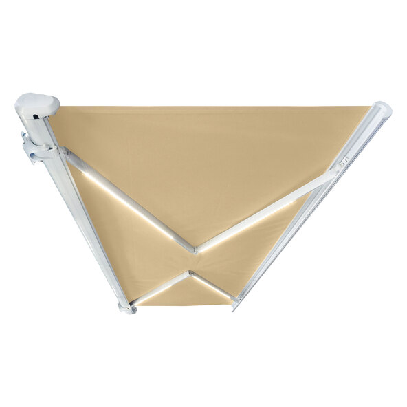LED-Vollkassettenmarkise ELOS V2 inkl. Windsensor sandfarben, 350 x 250 cm