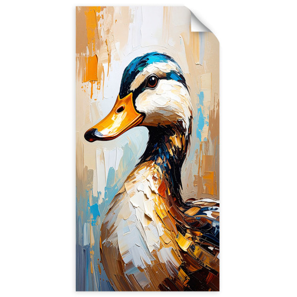 Naklejka samoprzylepna Feeby Kolorowa Kaczka efekt farby olejnej 40x80