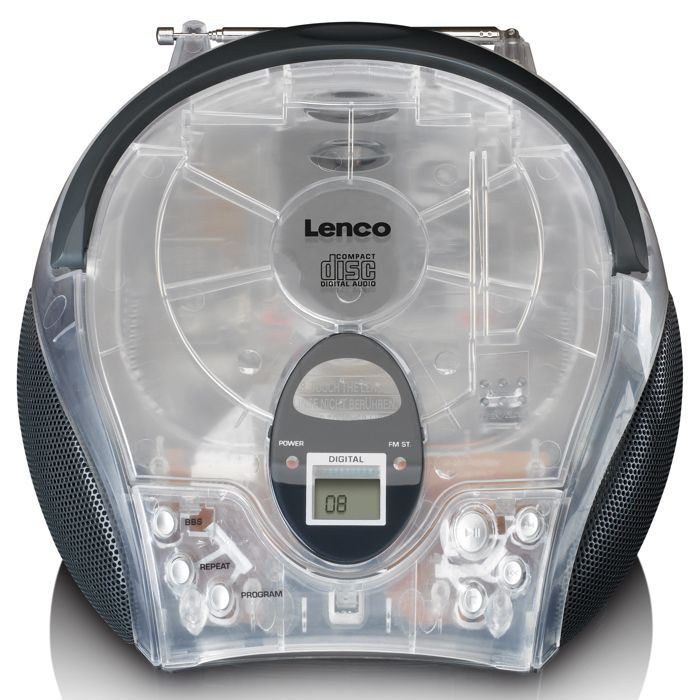 Lenco SCD-24TR - Radio portable avec lecteur CD - Transparent