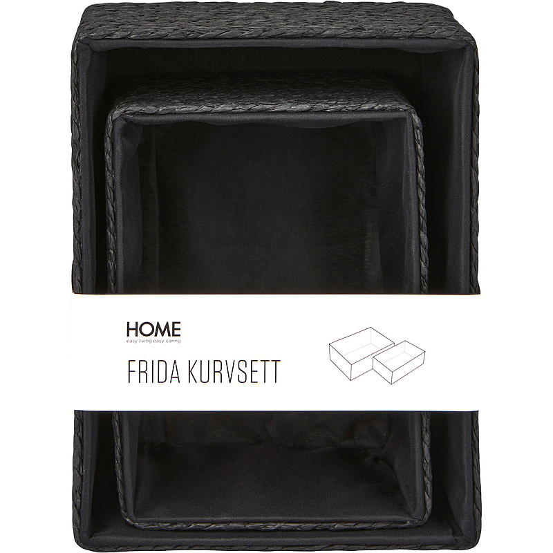 Hjem Kurv s/2 22x17/18x13 cm svart
