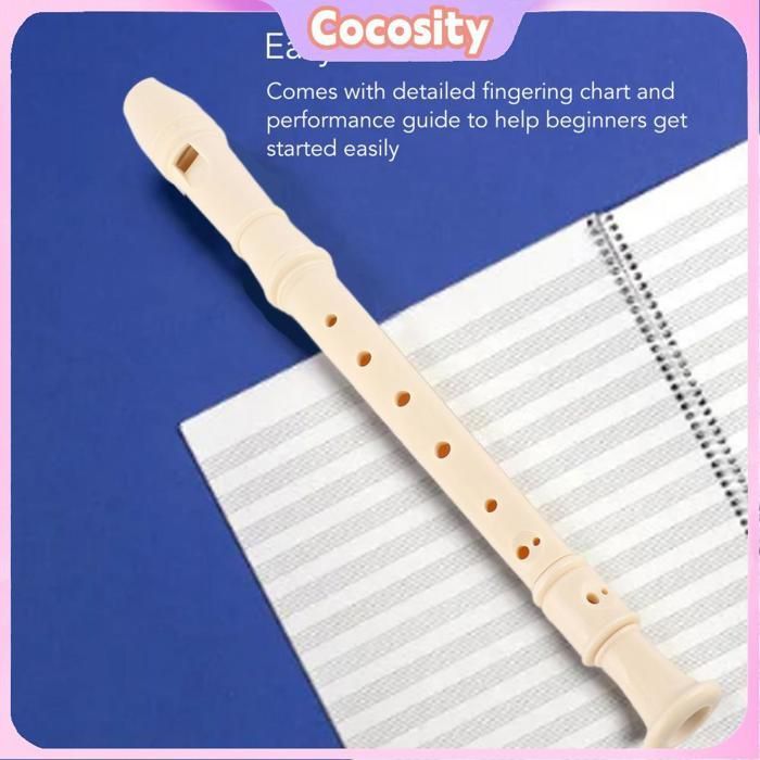 Flauta dulce Cocosity de 8 agujeros, clarinete ligero y portátil de ABS para instrumentos musicales, amarillo y blanco.