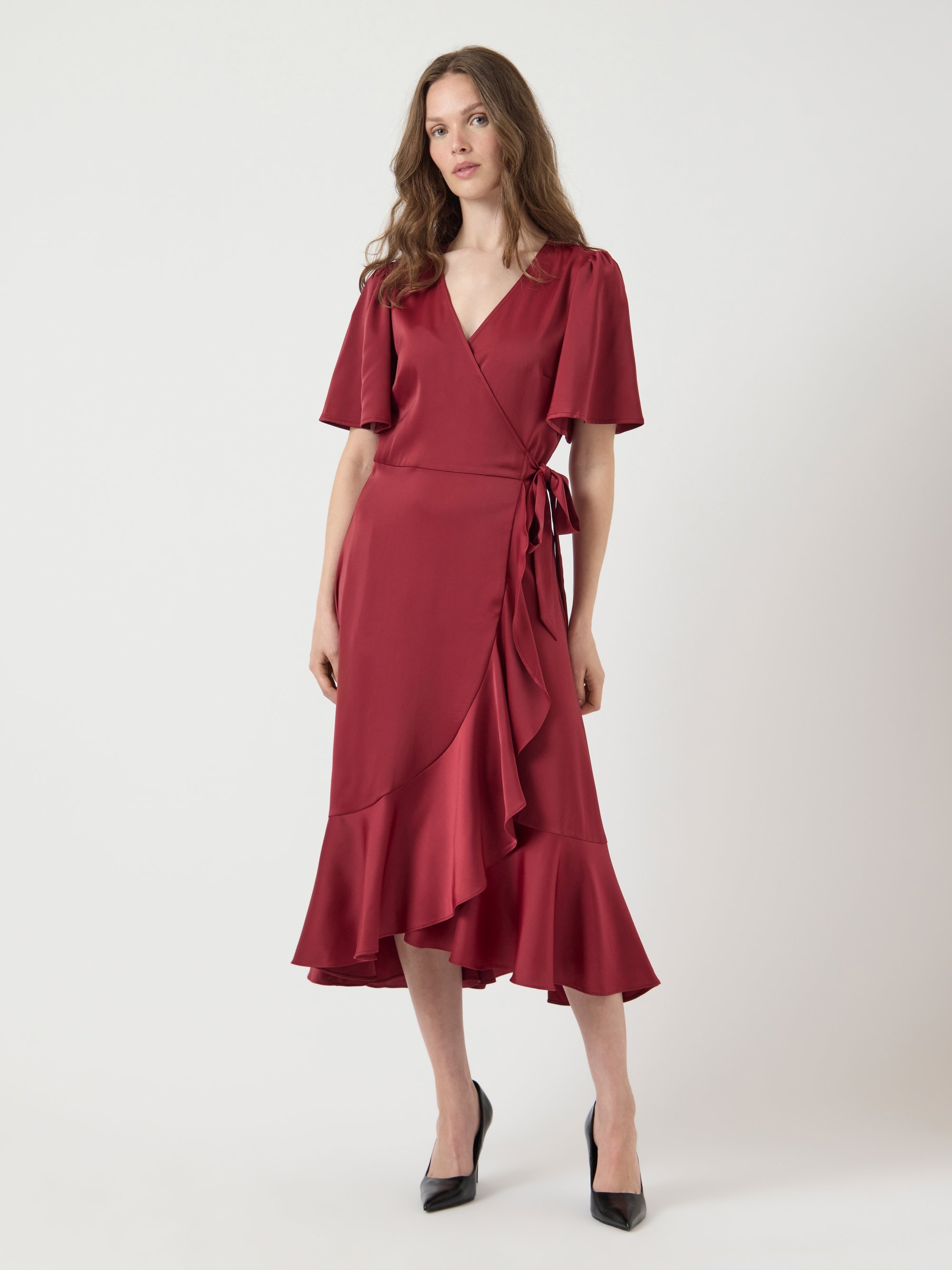 YAS YASTHEA MIDI WRAP DRESS - Feestkleding - Tibetaans rood
