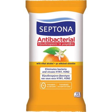 Septona Orange Antibakteriella Våtservetter 15 enheter 15 enheter
