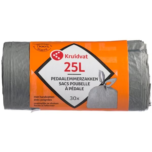 Kruidvat vreće za smeće s pedalom<br>30 x 25L