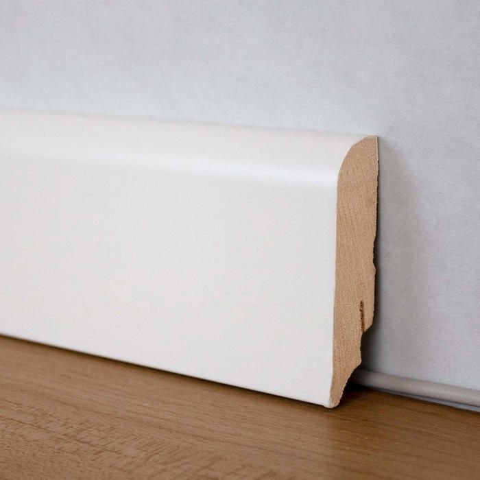 PROVISTON 19 x 70mm rounded skirting board, melamine skirting board, white MDF skirting board