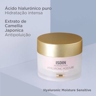 Isdinceutics Prevent Hyaluronic Moisture Cream Rauhoittava Kosteuttava Voide Herkälle Iholle 50 ml