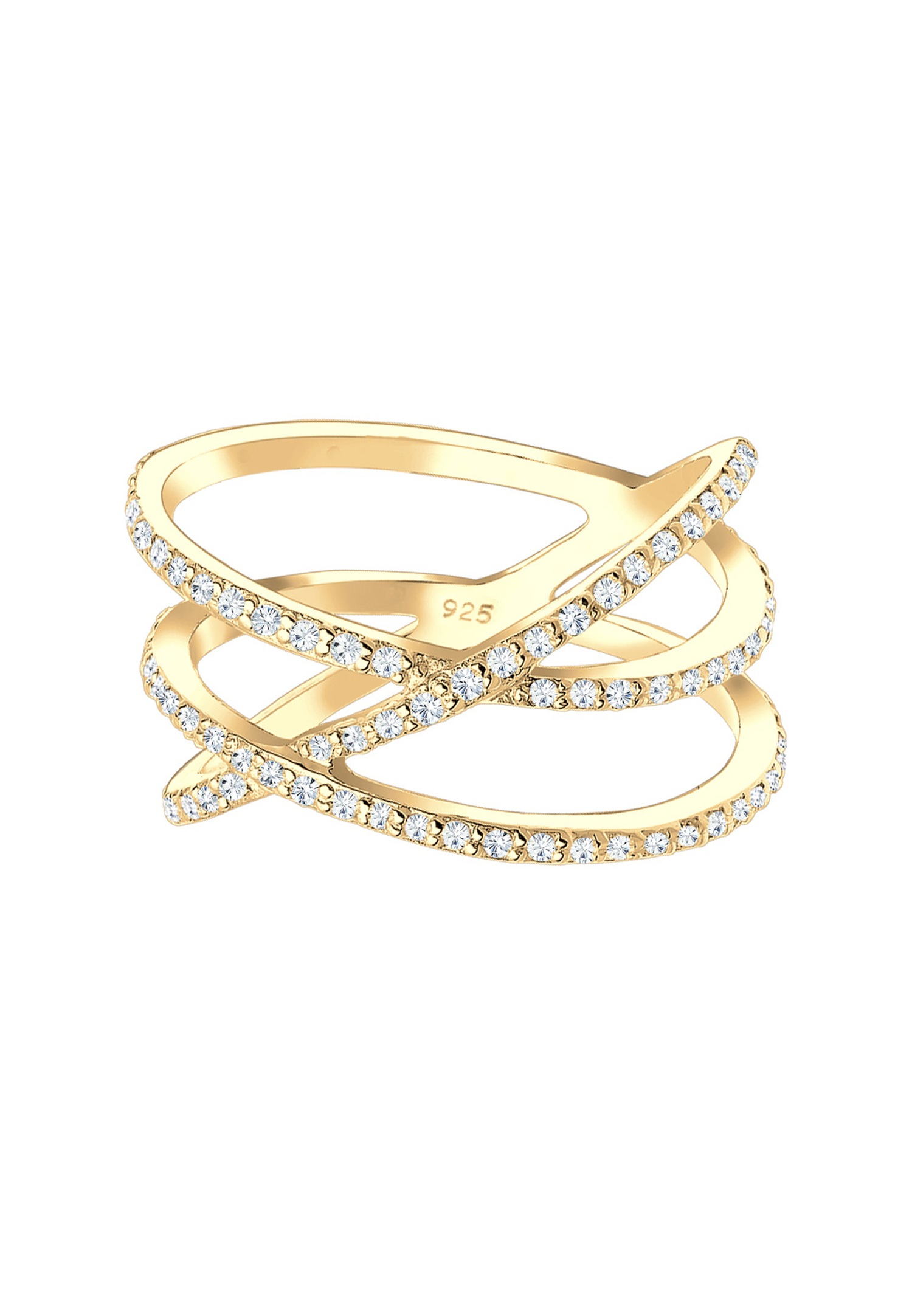 Elli 925 Sterling Silber Zirkonia Wickelring