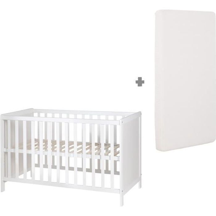 2-in-1 Co-Sleeping Baby Cot - 60 x 130 cm - ROBA - White