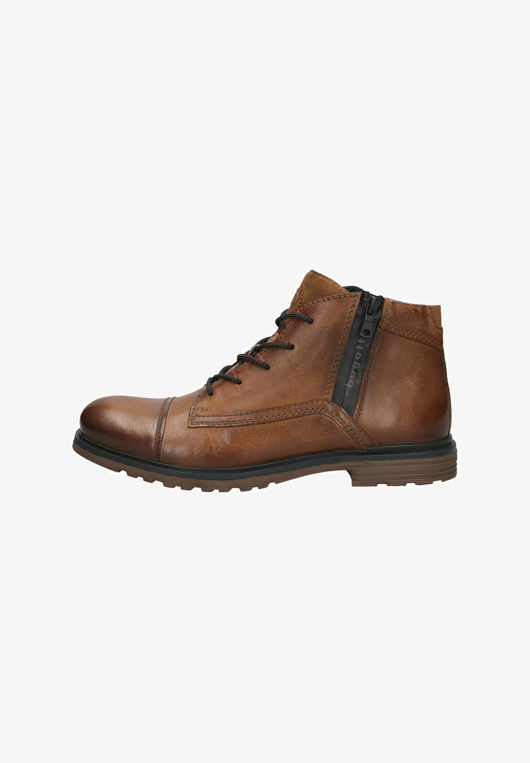 Členkové čižmy na šnurovanie Bugatti - koňakové