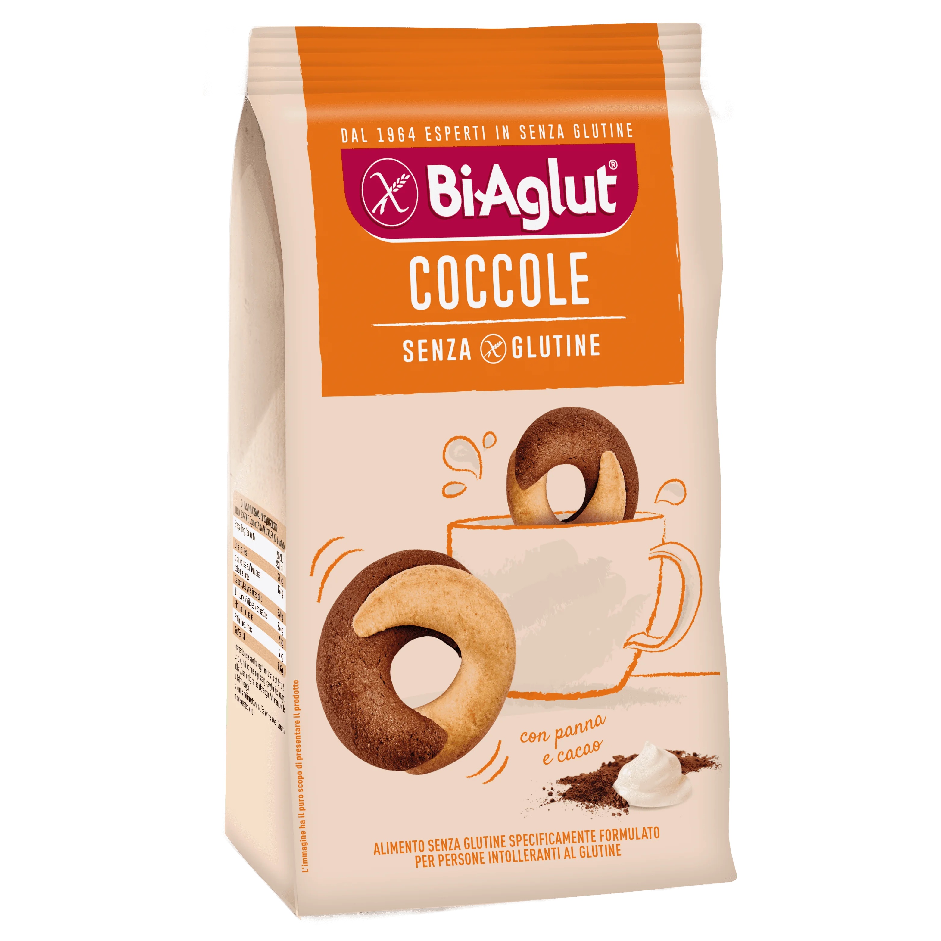 BIAGLUT Biscuits sans gluten Biaglut Coccole 200g, idéaux pour le petit-déjeuner