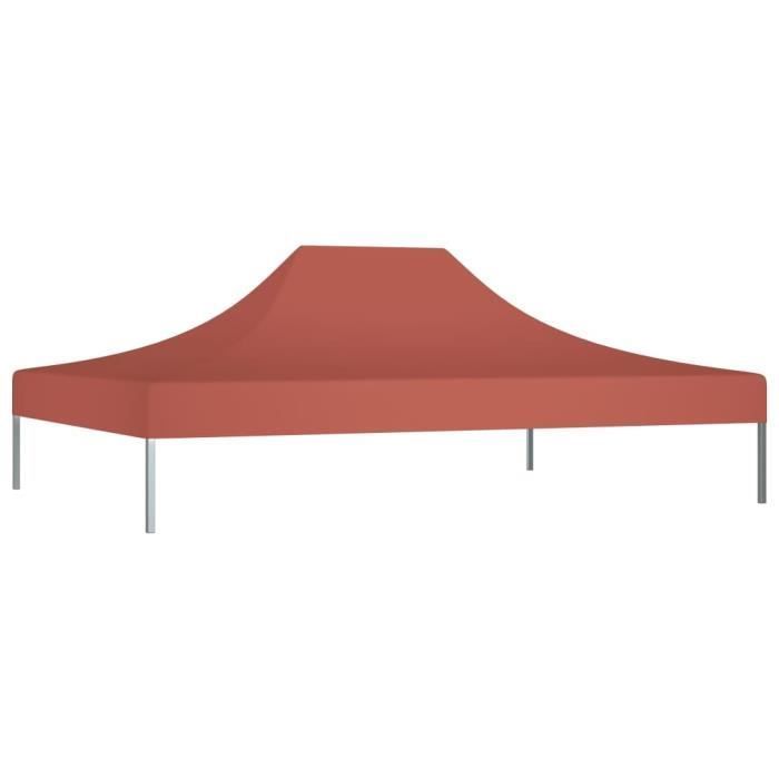 Déco Toit de tente de réception - Toile de Tonnelle 4x3 m Terre cuite 270 g-m² Pour Extérieur Terrasse Jardin - 5561