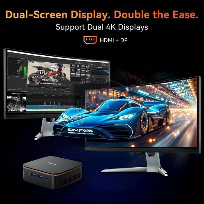 Mini PC Blackview MP20 AMD 3300U 3.5GHz 16GB DDR4 512GB/2TB SSD, Windows 11 Pro, Wi-Fi 6, tela 4K UHD, Netflix - Preto