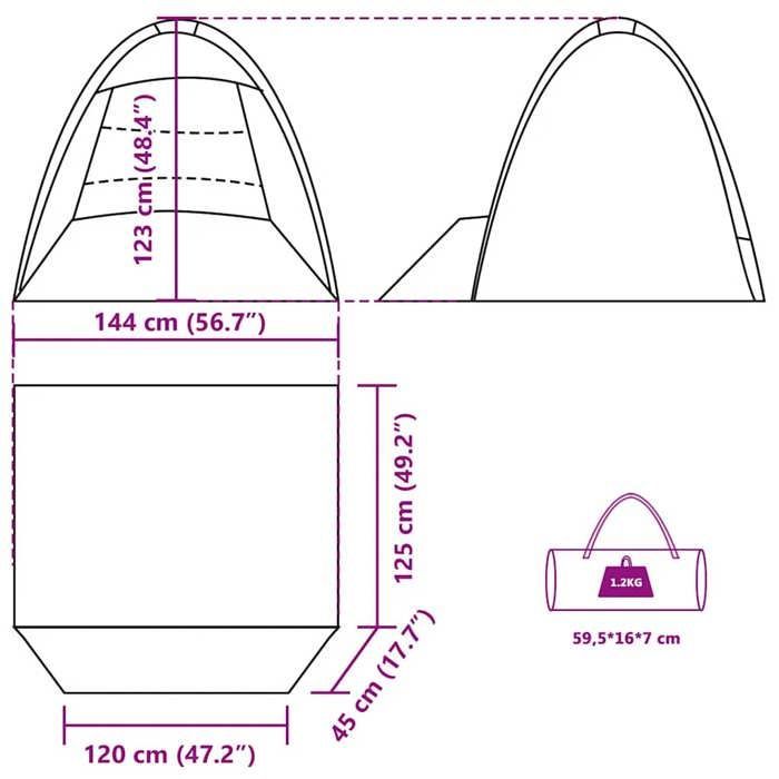 vidaXL Tienda de playa impermeable verde para 3 personas, tienda de campaña, tienda de jardín, refugio exterior, tienda de camping, refugio 4009456