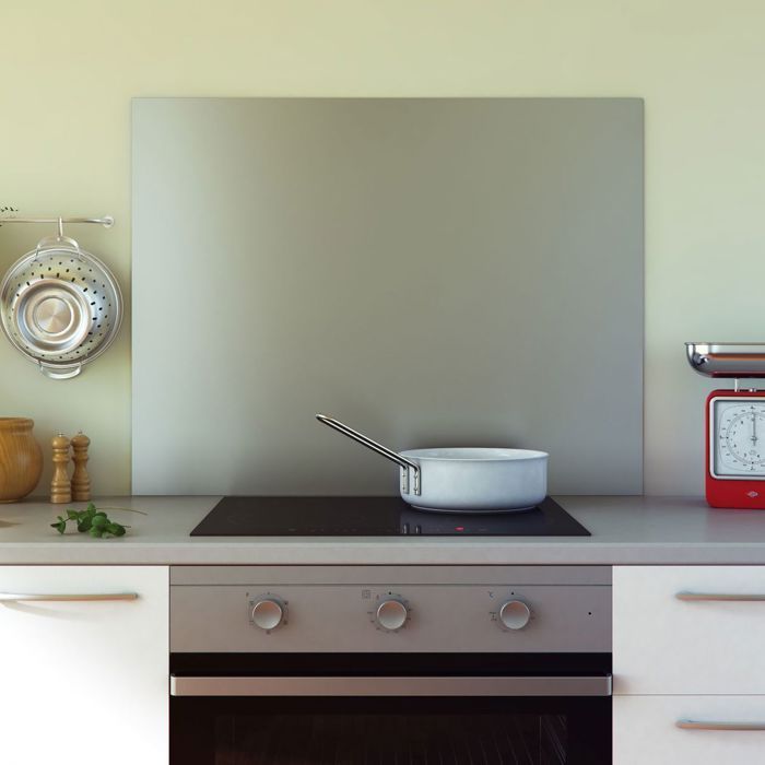 Painel de proteção contra respingos para cozinha/coifa em aço inoxidável - L 60 x A 50 cm