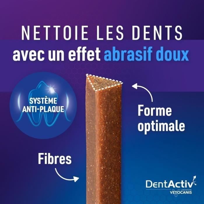 DentActiv - 12 Stick - VETOCANIS - 12 mini stick per l'igiene orale al gusto di manzo per cani da 2 a 15 kg