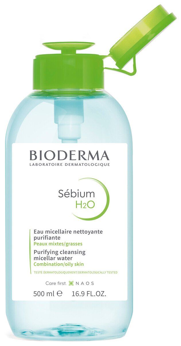Sebium H2O kosmētikas noņēmējs ar reversās darbības sūkni Sejas tīrīšanas līdzeklis no aptiekas