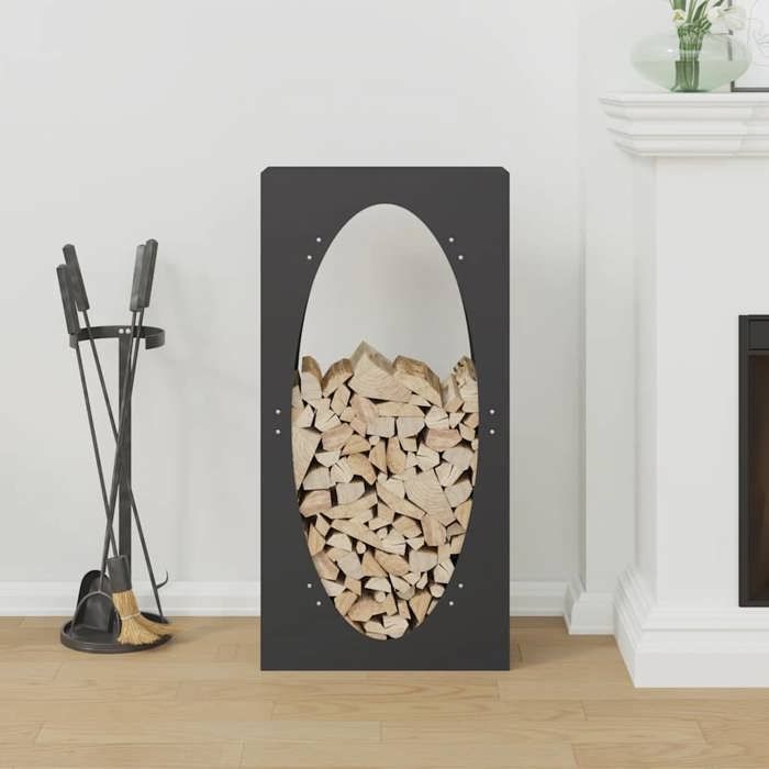 vidaXL Portant de bois chauffage noir 50x23x100 cm, support à bûches de cheminée, support à bûches, support à bûches, 864181