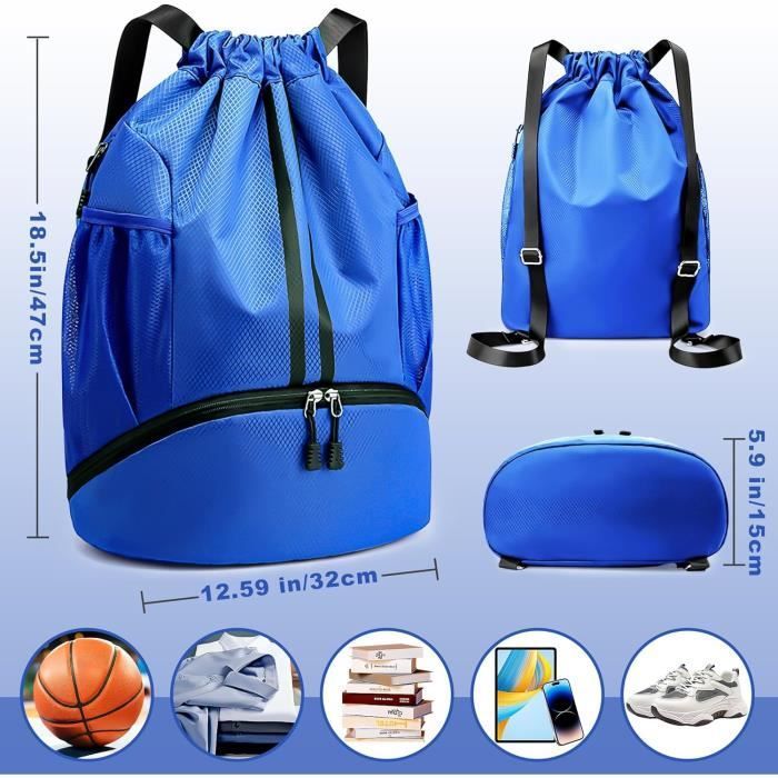 Sac à Dos Enfant - Bleu - Tissu Oxford Imperméable - 47x15x32cm - 30L - Sangles Réglables