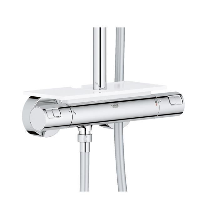 Columna de ducha termostática GROHE Vitalio Joy 260, ahorro de agua y energía del 50 %, ducha de mano de 3 chorros, 26403001