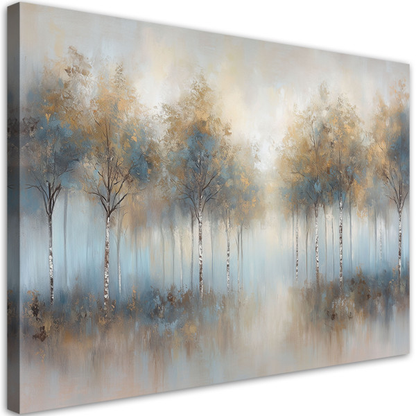 Obraz do salonu sypialni drzewa las we mgle pejzaż 60x40 cm